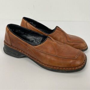 Rieker Brown Leather Slip On Shoes